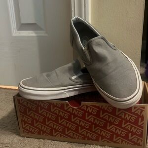 Vans grey slip ons